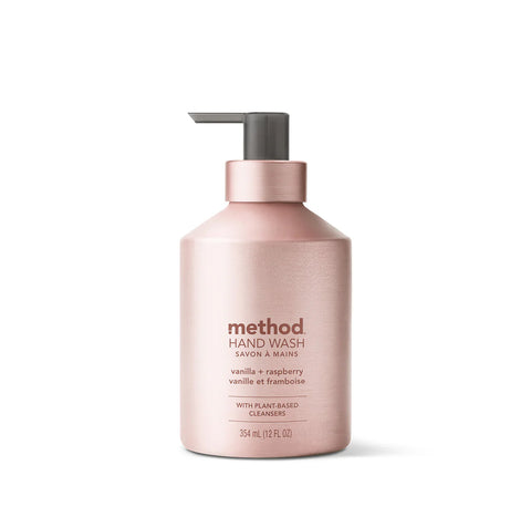 gel hand wash - vanilla + raspberry, 12 fl oz