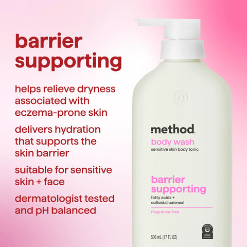soft radiance barrier supporting + micro buffing body wash tonic bundle, 34 fl oz