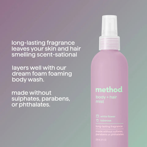 body + hair mist - white flower + tuberose, 8 fl oz